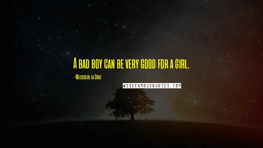 Melissa De La Cruz Quotes: A bad boy can be very good for a girl.