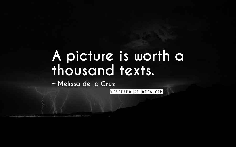 Melissa De La Cruz Quotes: A picture is worth a thousand texts.