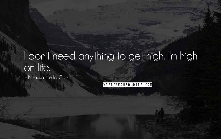 Melissa De La Cruz Quotes: I don't need anything to get high. I'm high on life.
