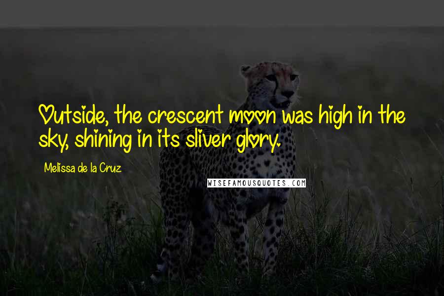 Melissa De La Cruz Quotes: Outside, the crescent moon was high in the sky, shining in its sliver glory.