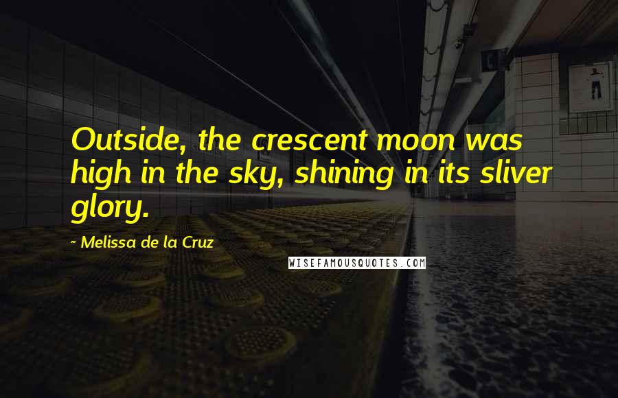 Melissa De La Cruz Quotes: Outside, the crescent moon was high in the sky, shining in its sliver glory.