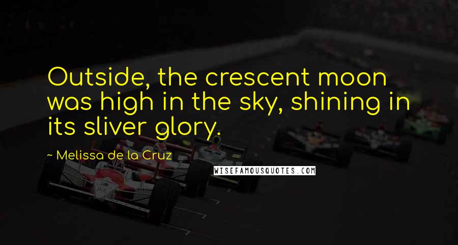 Melissa De La Cruz Quotes: Outside, the crescent moon was high in the sky, shining in its sliver glory.