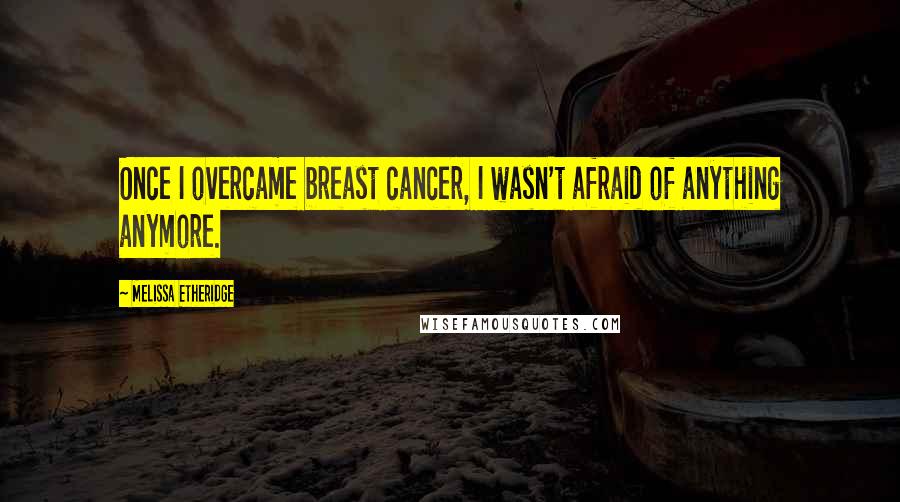 Melissa Etheridge Quotes: Once I overcame breast cancer, I wasn't afraid of anything anymore.