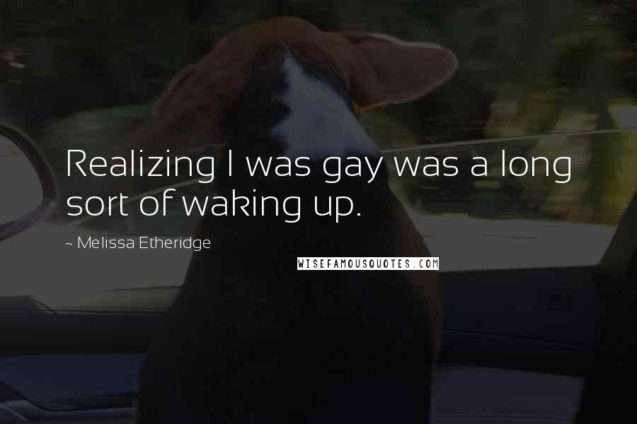 Melissa Etheridge Quotes: Realizing I was gay was a long sort of waking up.