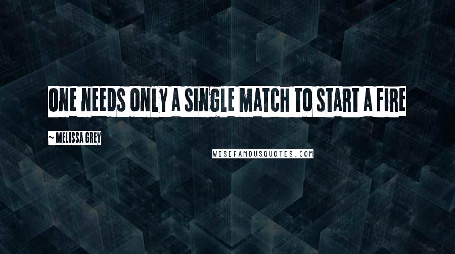Melissa Grey Quotes: One needs only a single match to start a fire