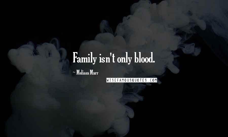 Melissa Marr Quotes: Family isn't only blood.