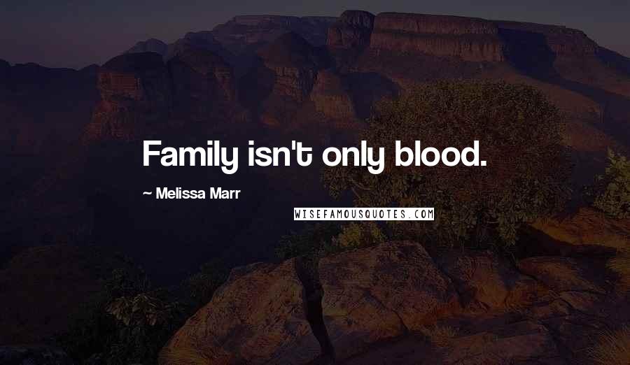 Melissa Marr Quotes: Family isn't only blood.