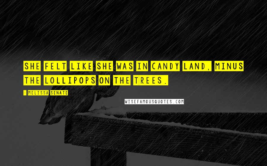 Melissa Senate Quotes: She felt like she was in Candy Land, minus the lollipops on the trees.