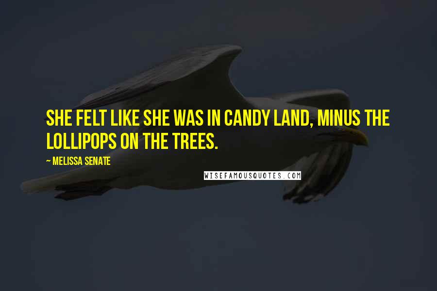 Melissa Senate Quotes: She felt like she was in Candy Land, minus the lollipops on the trees.