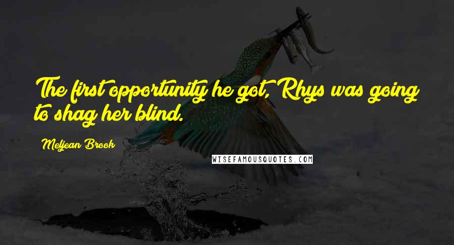Meljean Brook Quotes: The first opportunity he got, Rhys was going to shag her blind.