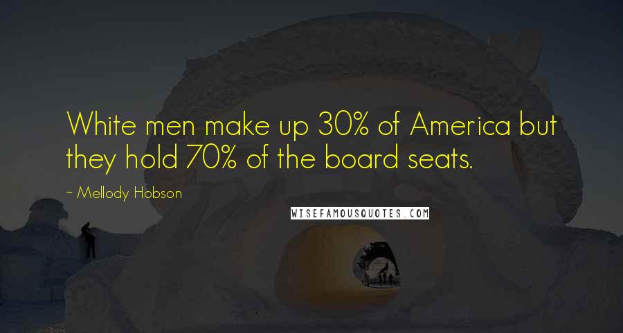 Mellody Hobson Quotes: White men make up 30% of America but they hold 70% of the board seats.