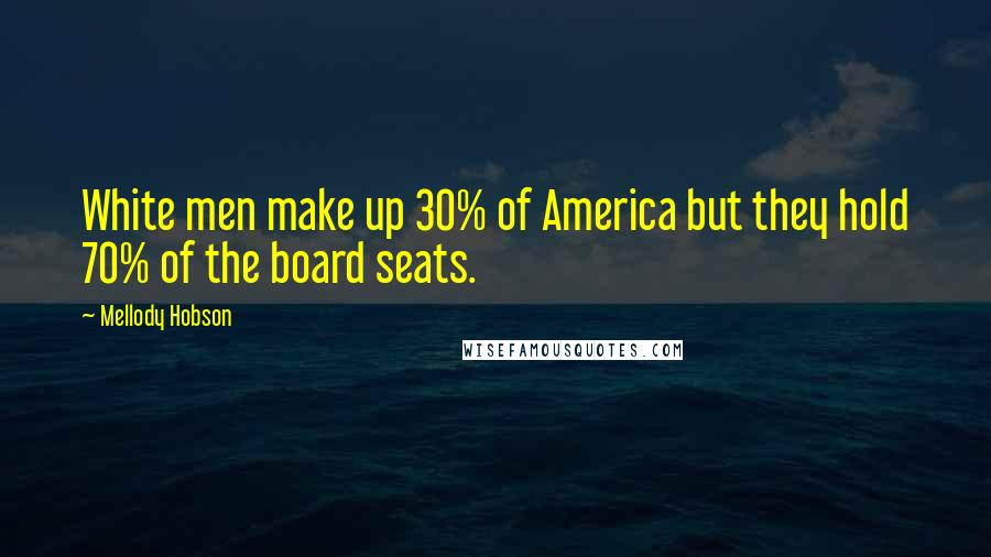 Mellody Hobson Quotes: White men make up 30% of America but they hold 70% of the board seats.