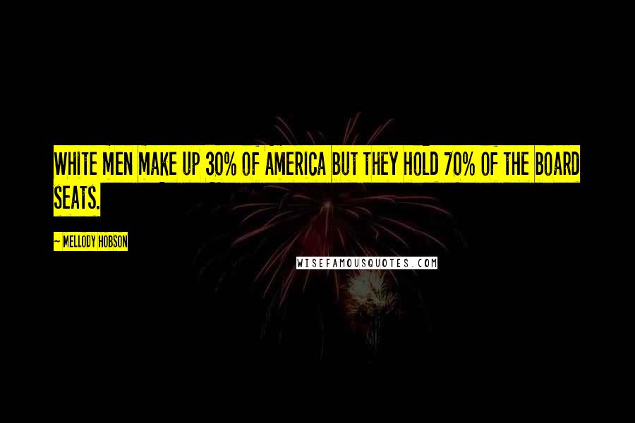 Mellody Hobson Quotes: White men make up 30% of America but they hold 70% of the board seats.