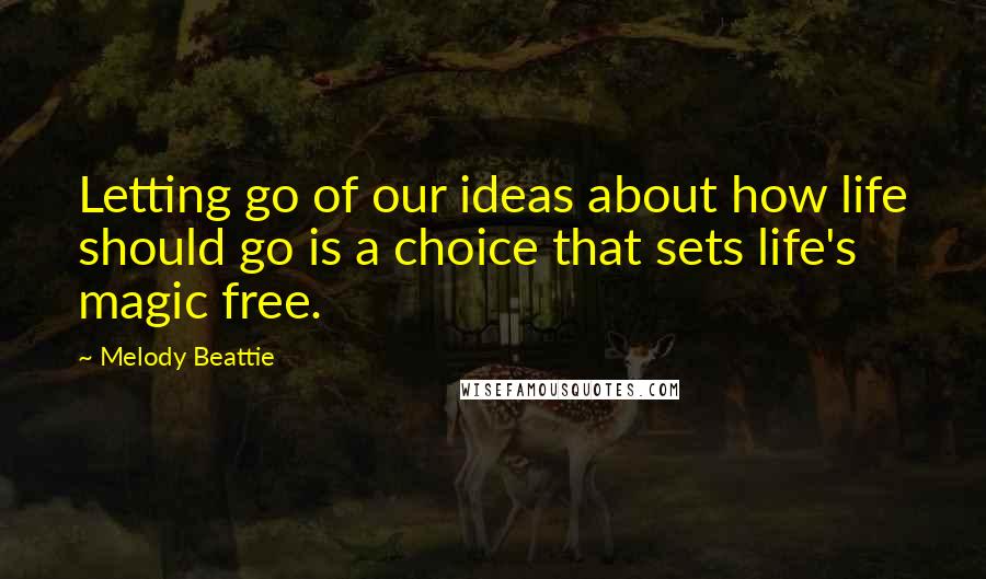 Melody Beattie Quotes: Letting go of our ideas about how life should go is a choice that sets life's magic free.