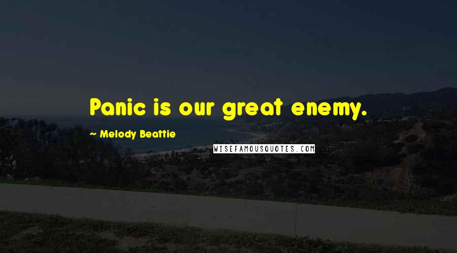 Melody Beattie Quotes: Panic is our great enemy.