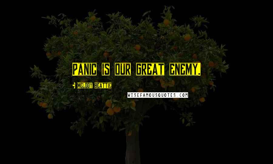 Melody Beattie Quotes: Panic is our great enemy.