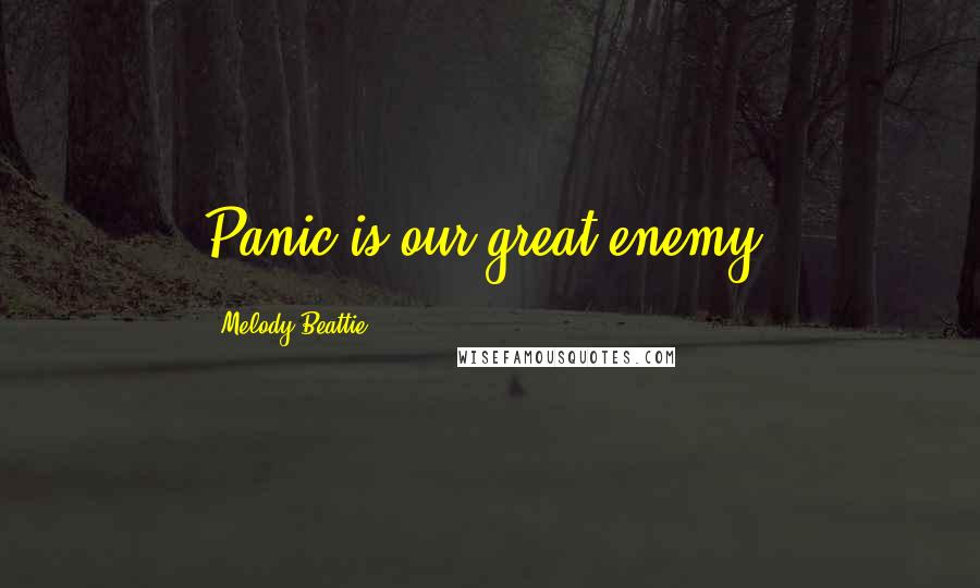 Melody Beattie Quotes: Panic is our great enemy.
