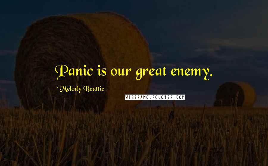 Melody Beattie Quotes: Panic is our great enemy.