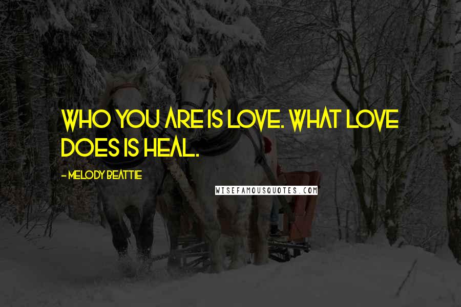 Melody Beattie Quotes: Who you are is love. What love does is heal.