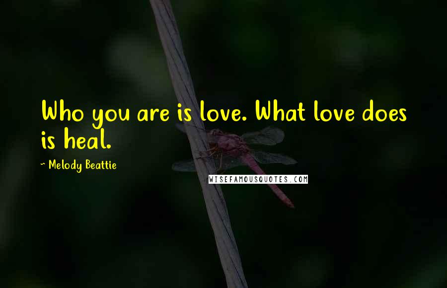 Melody Beattie Quotes: Who you are is love. What love does is heal.