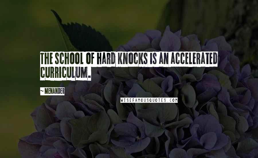 Menander Quotes: The school of hard knocks is an accelerated curriculum.