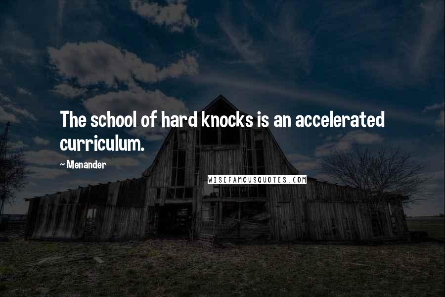 Menander Quotes: The school of hard knocks is an accelerated curriculum.