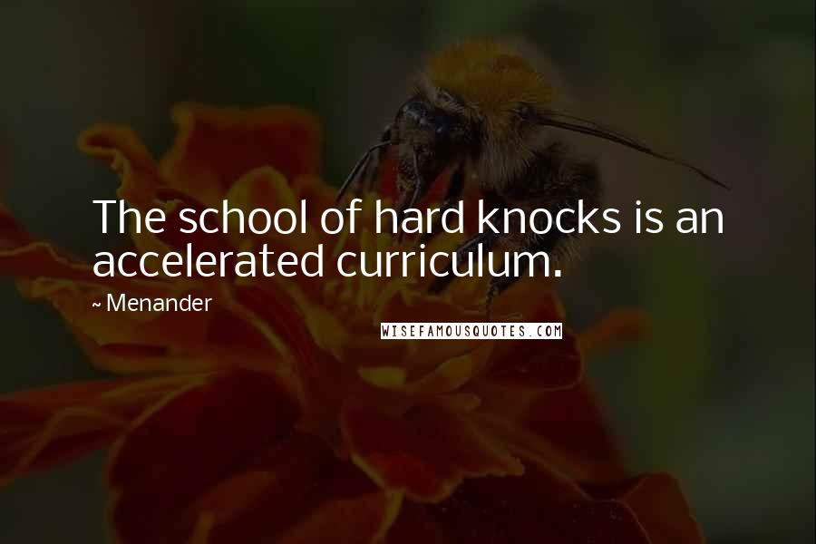 Menander Quotes: The school of hard knocks is an accelerated curriculum.