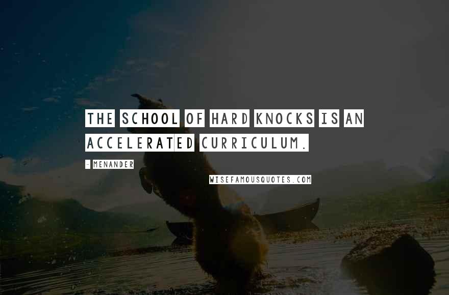 Menander Quotes: The school of hard knocks is an accelerated curriculum.