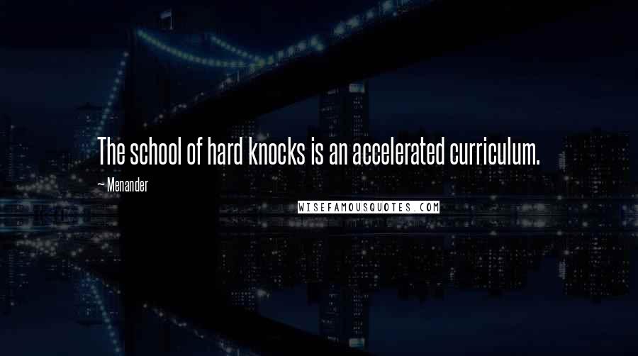 Menander Quotes: The school of hard knocks is an accelerated curriculum.