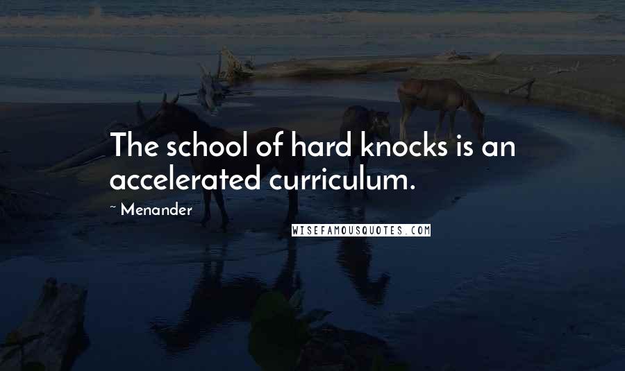 Menander Quotes: The school of hard knocks is an accelerated curriculum.