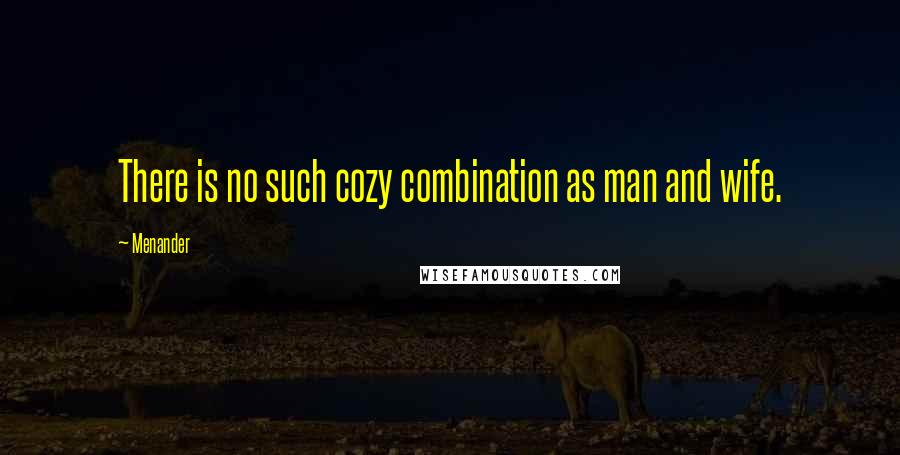 Menander Quotes: There is no such cozy combination as man and wife.