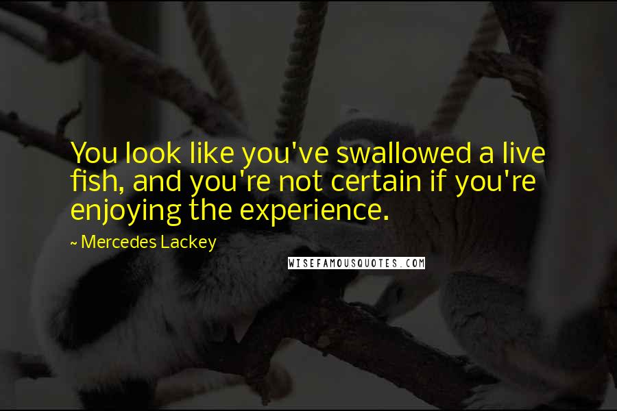 Mercedes Lackey Quotes: You look like you've swallowed a live fish, and you're not certain if you're enjoying the experience.