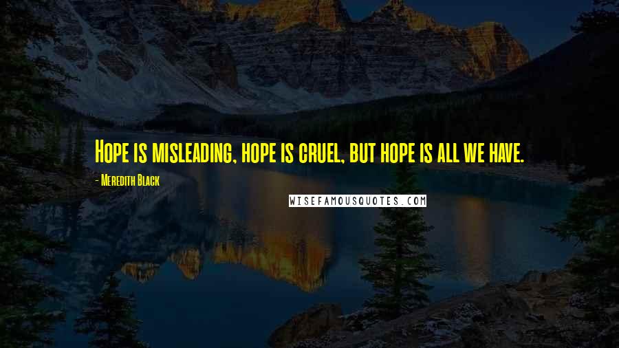 Meredith Black Quotes: Hope is misleading, hope is cruel, but hope is all we have.