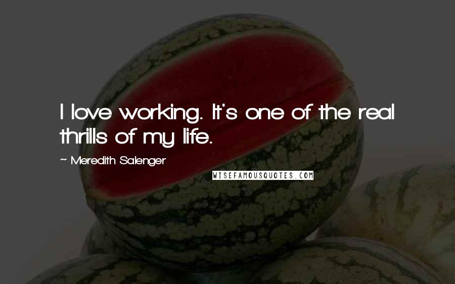 Meredith Salenger Quotes: I love working. It's one of the real thrills of my life.