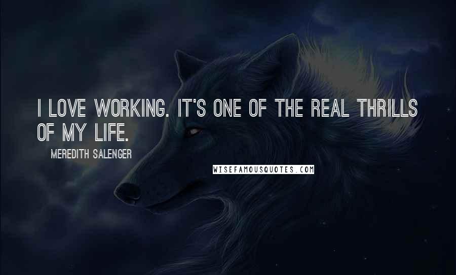 Meredith Salenger Quotes: I love working. It's one of the real thrills of my life.