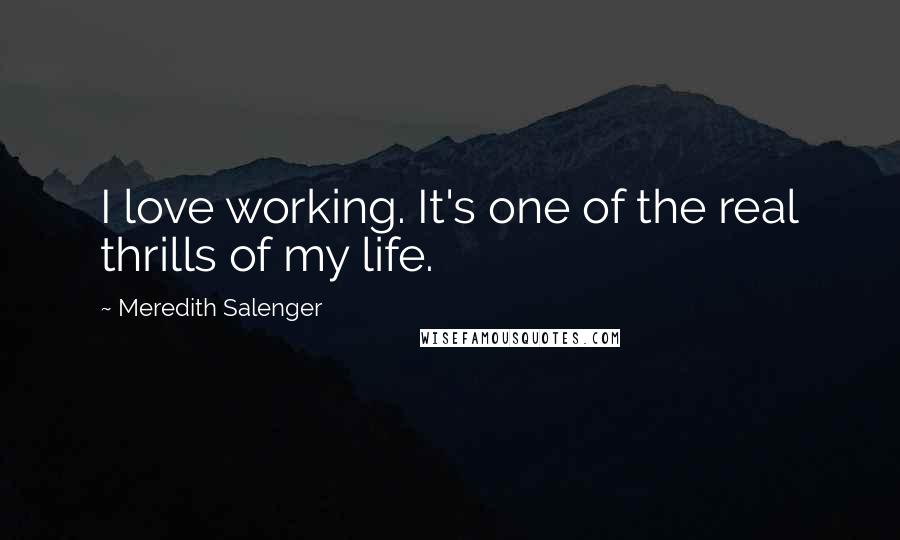 Meredith Salenger Quotes: I love working. It's one of the real thrills of my life.