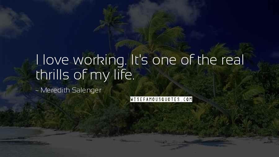 Meredith Salenger Quotes: I love working. It's one of the real thrills of my life.