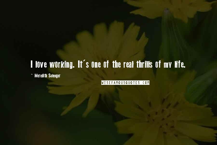 Meredith Salenger Quotes: I love working. It's one of the real thrills of my life.