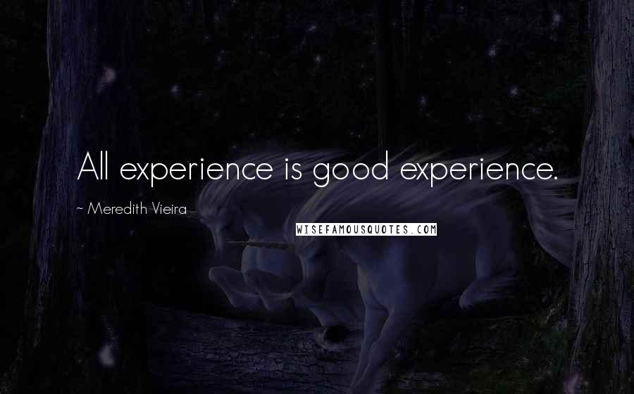 Meredith Vieira Quotes: All experience is good experience.