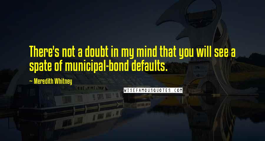 Meredith Whitney Quotes: There's not a doubt in my mind that you will see a spate of municipal-bond defaults.