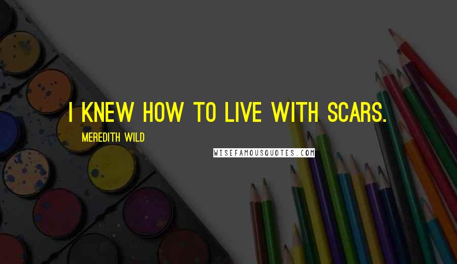 Meredith Wild Quotes: I knew how to live with scars.
