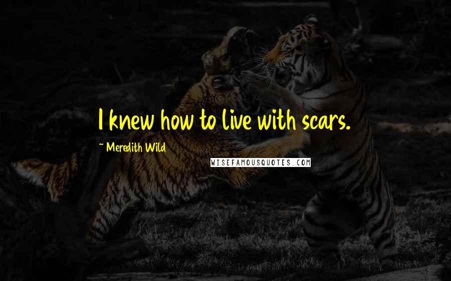 Meredith Wild Quotes: I knew how to live with scars.