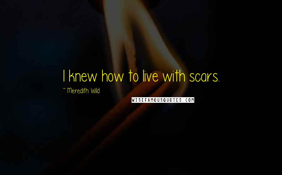 Meredith Wild Quotes: I knew how to live with scars.