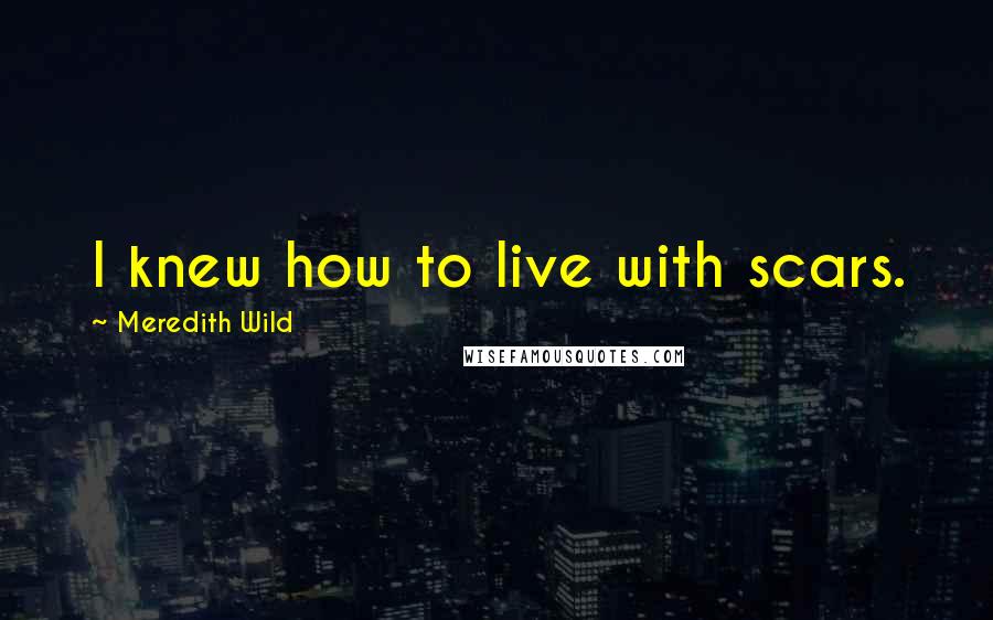 Meredith Wild Quotes: I knew how to live with scars.