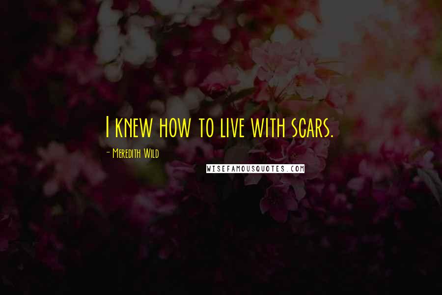 Meredith Wild Quotes: I knew how to live with scars.