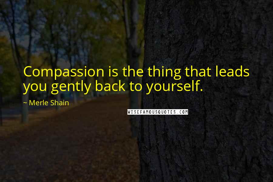 Merle Shain Quotes: Compassion is the thing that leads you gently back to yourself.