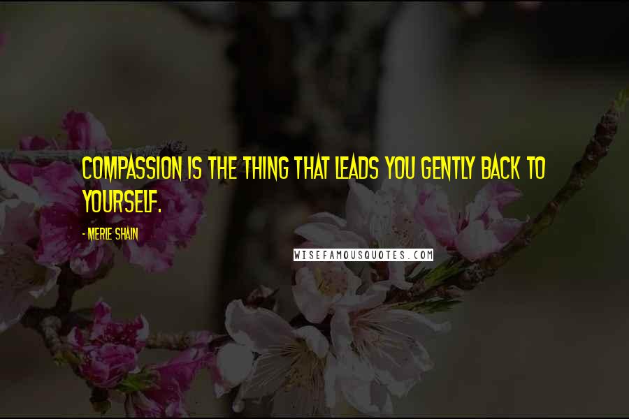 Merle Shain Quotes: Compassion is the thing that leads you gently back to yourself.