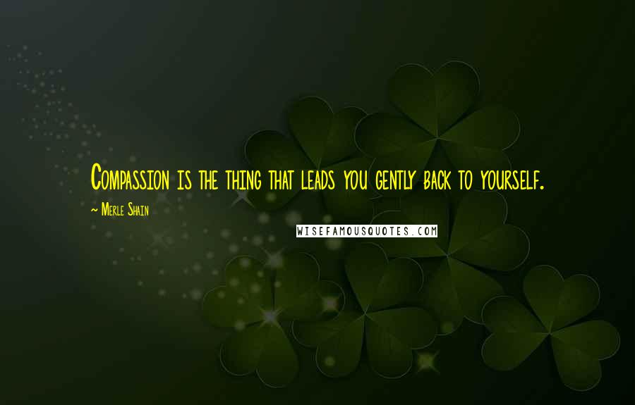 Merle Shain Quotes: Compassion is the thing that leads you gently back to yourself.