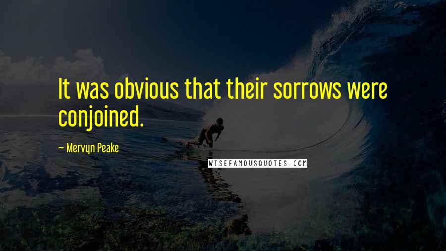 Mervyn Peake Quotes: It was obvious that their sorrows were conjoined.