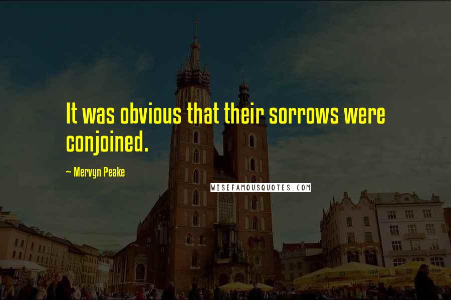 Mervyn Peake Quotes: It was obvious that their sorrows were conjoined.